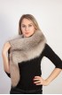 Grey fox fur scarf-collar with tail